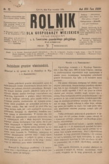 Rolnik : tygodnik dla gospodarzy wiejskich : organ urzędowy c. k. Towarzystwa gospodarskiego galicyjskiego. R.17, T.35, Nr. 13 (27 września 1884)