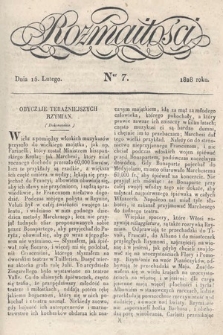 Rozmaitości : pismo dodatkowe do Gazety Lwowskiej. 1828, nr 7