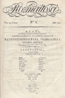 Rozmaitości : pismo dodatkowe do Gazety Lwowskiej. 1828, nr 9