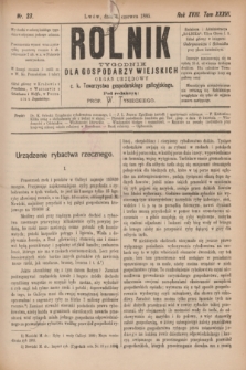 Rolnik : tygodnik dla gospodarzy wiejskich : organ urzędowy c. k. Towarzystwa gospodarskiego galicyjskiego. R.18, T.36, Nr. 23 ([6] czerwca 1885)