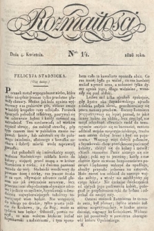 Rozmaitości : pismo dodatkowe do Gazety Lwowskiej. 1828, nr 14