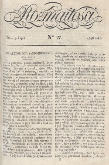 Rozmaitości : pismo dodatkowe do Gazety Lwowskiej. 1828, nr 27