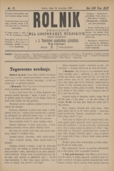 Rolnik : tygodnik dla gospodarzy wiejskich : organ urzędowy c. k. Towarzystwa gospodarskiego galicyjskiego. R.22, T.44, Nr. 11 (14 września 1889)