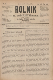 Rolnik : tygodnik dla gospodarzy wiejskich : organ urzędowy c. k. galicyjskiego Towarzystwa gospodarskiego. R.23, T.45, Nr. 16 (19 kwietnia 1890)