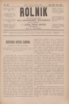 Rolnik : tygodnik dla gospodarzy wiejskich : organ urzędowy c. k. galicyjskiego Towarzystwa gospodarskiego. R.23, T.45, Nr. 25 (21 czerwca 1890)