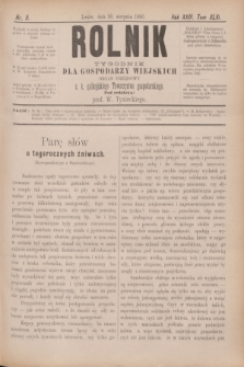 Rolnik : tygodnik dla gospodarzy wiejskich : organ urzędowy c. k. galicyjskiego Towarzystwa gospodarskiego. R.23, T.46, Nr. 9 (30 sierpnia 1890)