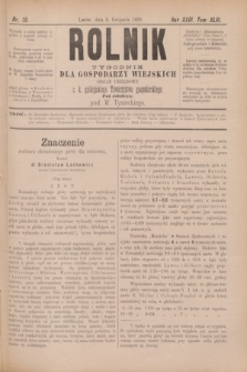 Rolnik : tygodnik dla gospodarzy wiejskich : organ urzędowy c. k. galicyjskiego Towarzystwa gospodarskiego. R.23, T.46, Nr. 19 (8 listopada 1890)
