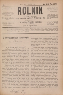 Rolnik : tygodnik dla gospodarzy wiejskich : organ urzędowy c. k. galicyjskiego Towarzystwa gospodarskiego. R.24, T.47, Nr. 1 (3 stycznia 1891)