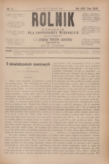 Rolnik : tygodnik dla gospodarzy wiejskich : organ urzędowy c. k. galicyjskiego Towarzystwa gospodarskiego. R.24, T.47, Nr. 3 (17 stycznia 1891)