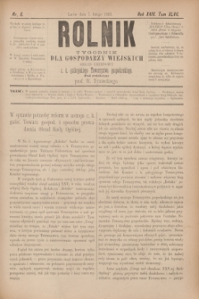 Rolnik : tygodnik dla gospodarzy wiejskich : organ urzędowy c. k. galicyjskiego Towarzystwa gospodarskiego. R.24, T.47, Nr. 6 (7 lutego 1891)