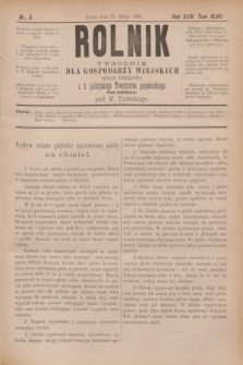 Rolnik : tygodnik dla gospodarzy wiejskich : organ urzędowy c. k. galicyjskiego Towarzystwa gospodarskiego. R.24, T.47, Nr. 8 (21 lutego 1891)