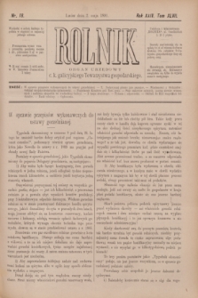 Rolnik : organ urzędowy c. k. galicyjskiego Towarzystwa gospodarskiego. R.24, T.47, Nr. 18 (2 maja 1891)