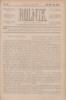 Rolnik : organ urzędowy c. k. galicyjskiego Towarzystwa gospodarskiego. R.24, T.47, Nr. 23 (6 czerwca 1891)