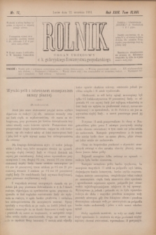 Rolnik : organ urzędowy c. k. galicyjskiego Towarzystwa gospodarskiego. R.24, T.48, Nr. 11 (12 września 1891)