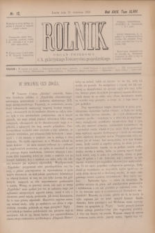 Rolnik : organ urzędowy c. k. galicyjskiego Towarzystwa gospodarskiego. R.24, T.48, Nr. 12 (19 września 1891)