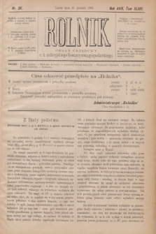 Rolnik : organ urzędowy c. k. galicyjskiego Towarzystwa gospodarskiego. R.24, T.48, Nr. 26 (26 gudnia 1891)
