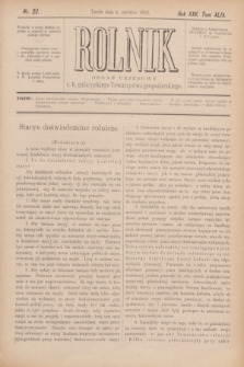 Rolnik : organ urzędowy c. k. galicyjskiego Towarzystwa gospodarskiego. R.25, T.49, Nr. 23 (4 czerwca 1892)
