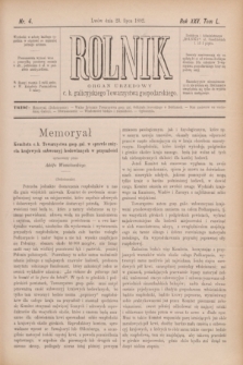 Rolnik : organ urzędowy c. k. galicyjskiego Towarzystwa gospodarskiego. R.25, T.50, Nr. 4 (23 lipca 1892)
