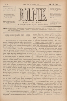 Rolnik : organ urzędowy c. k. galicyjskiego Towarzystwa gospodarskiego. R.25, T.50, Nr. 11 (9 września 1892)