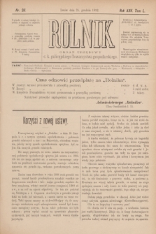 Rolnik : organ urzędowy c. k. galicyjskiego Towarzystwa gospodarskiego. R.25, T.50, Nr. 26 (24 grudnia 1892)