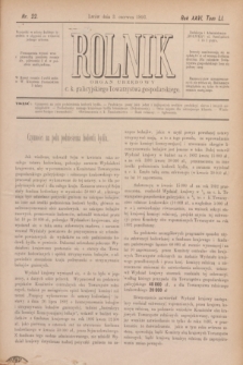 Rolnik : organ urzędowy c. k. galicyjskiego Towarzystwa gospodarskiego. R.26, T.51, Nr. 22 (3 czerwca 1893)