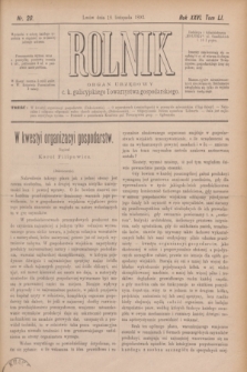 Rolnik : organ urzędowy c. k. galicyjskiego Towarzystwa gospodarskiego. R.26, T.51 [i.e.52], Nr. 20 (18 listopada 1893)