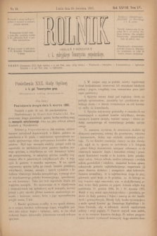 Rolnik : organ urzędowy c. k. galicyjskiego Towarzystwa gospodarskiego. R.28, T.55, Nr. 16 (20 kwietnia 1895)