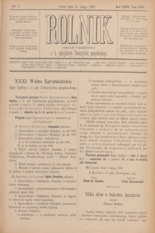 Rolnik : organ urzędowy c. k. galicyjskiego Towarzystwa gospodarskiego. R.29, T.57, Nr. 7 (15 lutego 1896)