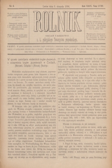 Rolnik : organ urzędowy c. k. galicyjskiego Towarzystwa gospodarskiego. R.29, T.58, Nr. 6 (8 sierpnia 1896)