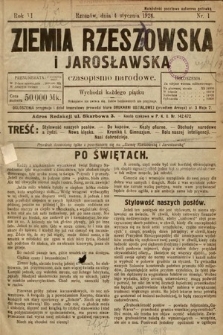 Ziemia Rzeszowska i Jarosławska : czasopismo narodowe. 1924, nr 1