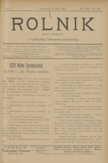 Rolnik : organ urzędowy c. k. galicyjskiego Towarzystwa gospodarskiego. R.30, T.59, Nr. 11 (13 marca 1897)
