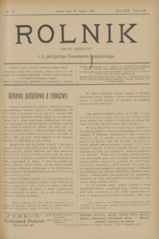 Rolnik : organ urzędowy c. k. galicyjskiego Towarzystwa gospodarskiego. R.30, T.59, Nr. 13 (27 marca 1897)