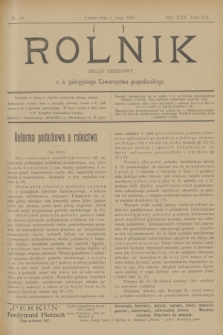 Rolnik : organ urzędowy c. k. galicyjskiego Towarzystwa gospodarskiego. R.30, T.59, Nr. 18 (1 maja 1897)