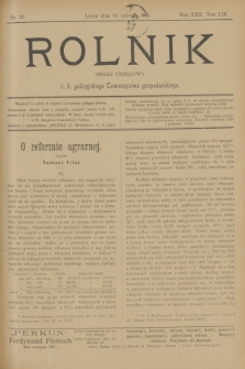 Rolnik : organ urzędowy c. k. galicyjskiego Towarzystwa gospodarskiego. R.30, T.59, Nr. 25 (19 czerwca 1897)