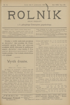 Rolnik : organ urzędowy c. k. galicyjskiego Towarzystwa gospodarskiego. R.30, T.60, Nr. 14 (2 października 1897)