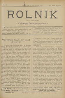 Rolnik : organ urzędowy c. k. galicyjskiego Towarzystwa gospodarskiego. R.30, T.60, Nr. 18 (30 października 1897)