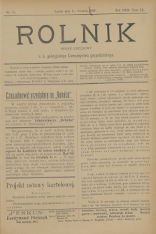 Rolnik : organ urzędowy c. k. galicyjskiego Towarzystwa gospodarskiego. R.30, T.60, Nr. 24 (11 grudnia 1897)