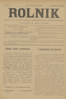 Rolnik : organ c. k. galicyjskiego Towarzystwa gospodarskiego. R.32, T.62, Nr. 28 (15 lipca 1899)