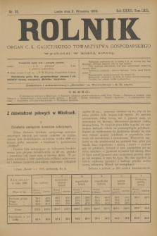 Rolnik : organ c. k. galicyjskiego Towarzystwa gospodarskiego. R.32, T.62, Nr. 36 (9 września 1899)