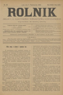 Rolnik : organ c. k. galicyjskiego Towarzystwa gospodarskiego. R.32, T.62, Nr. 40 (7 października 1899)