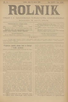 Rolnik : organ c. k. galicyjskiego Towarzystwa gospodarskiego. R.36, T.66 [!], Nr. 11 (14 marca 1903)