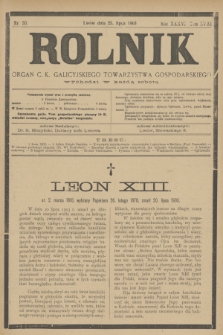 Rolnik : organ c. k. galicyjskiego Towarzystwa gospodarskiego. R.36, T.66 [!], Nr. 30 (25 lipca 1903)