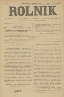 Rolnik : organ c. k. galicyjskiego Towarzystwa gospodarskiego. R.36, T.66 [!], Nr. 43 (24 października 1903)