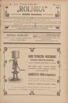 Rolnik : organ c. k. galicyjskiego Towarzystwa gospodarskiego. R.38, T.69, Nr. 12 (17 marca 1905) + dod.