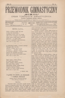 Przewodnik Gimnastyczny „Sokoł” : organ towarzystw gimnastycznych. R.10, nr 4 (kwiecień 1890) + wkładka