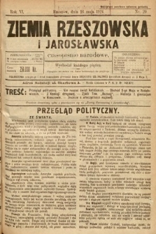 Ziemia Rzeszowska i Jarosławska : czasopismo narodowe. 1924, nr 20
