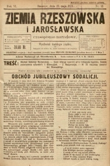 Ziemia Rzeszowska i Jarosławska : czasopismo narodowe. 1924, nr 21