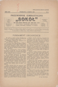 Przewodnik Gimnastyczny „Sokół” : organ Związku Towarzystw Gimnastycznych „Sokół”: Zarządu Związku i Dzielnic: Małopolskiej, Mazowieckiej, Krakowskiej, Śląskiej, Poznańskiej, Pomorskiej i we Francji. R.43, nr 6 (15 marca 1926)