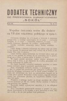 Dodatek Techniczny do Przewodnika Gimnastycznego „Sokół”. R.3, nr 8/9 ([sierpień/wrzesień 1927])