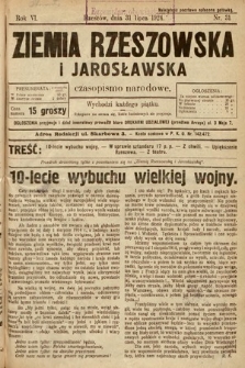 Ziemia Rzeszowska i Jarosławska : czasopismo narodowe. 1924, nr 31